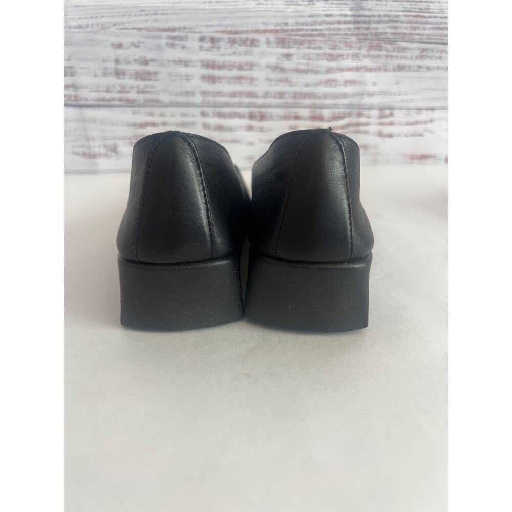 AREOSOLES Women’s   leather low-wedge slide loafers Black Size 7 - Picture 6 of 10